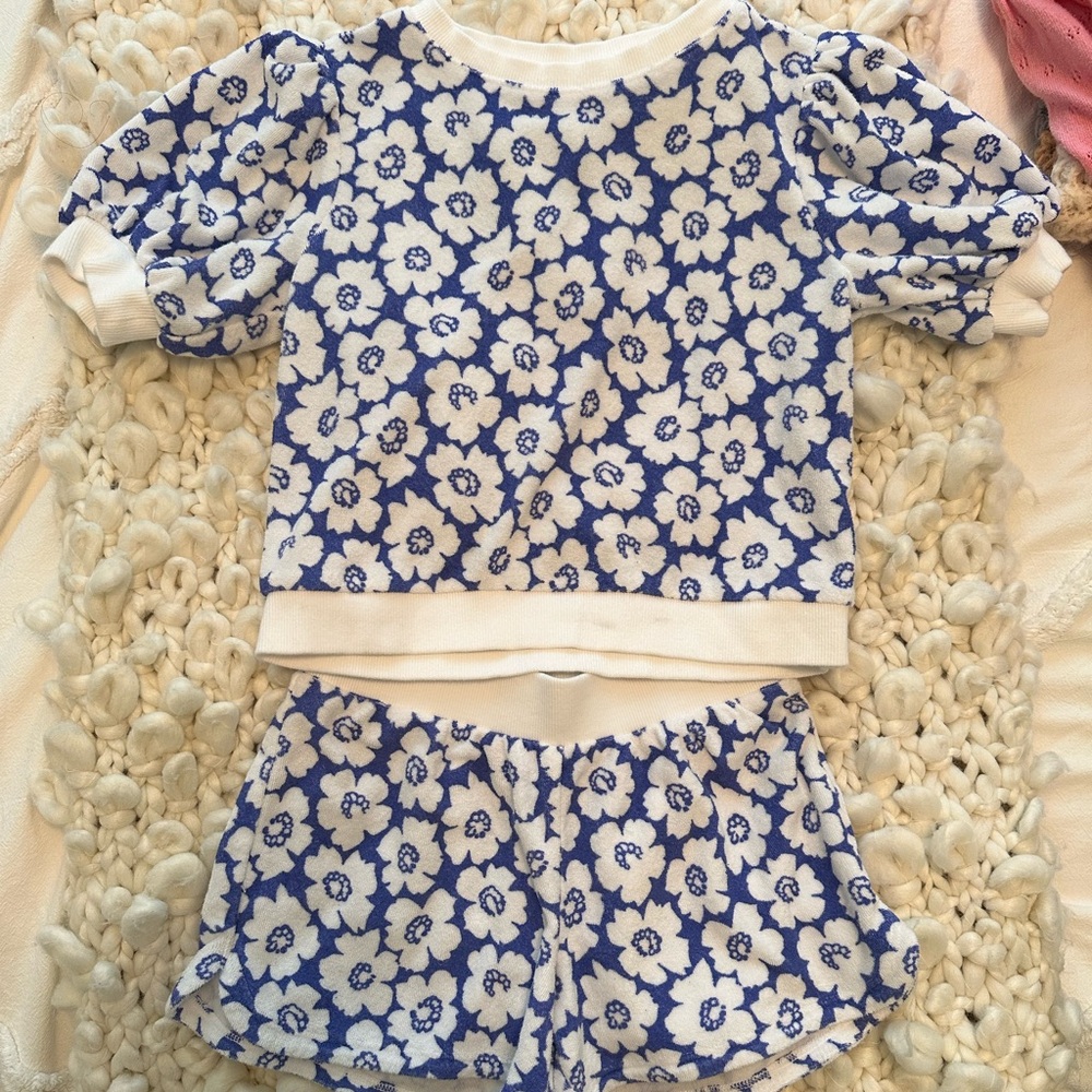 Girls Janie and Jack set. Terry cloth fabric